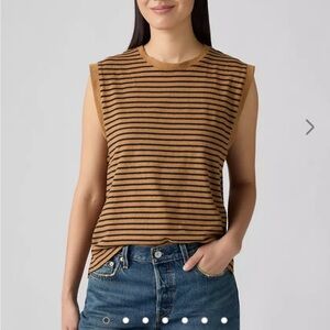 Levi’s Boxy Tank - Brown and Black Stripe